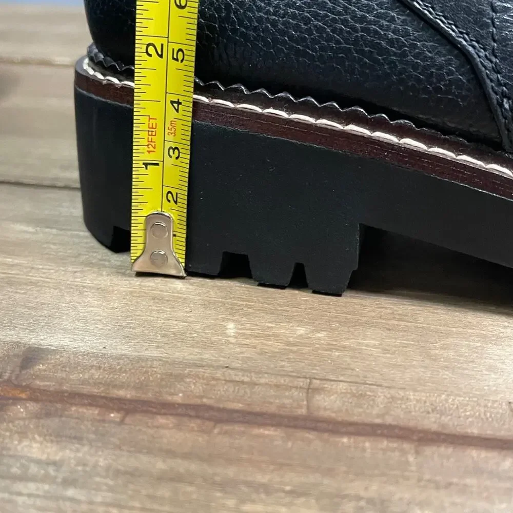 Nordstrom Women's Miller 2 Water Resistant Boots Size 7.5 Black Leather Lug Sole - Picture 15 of 16